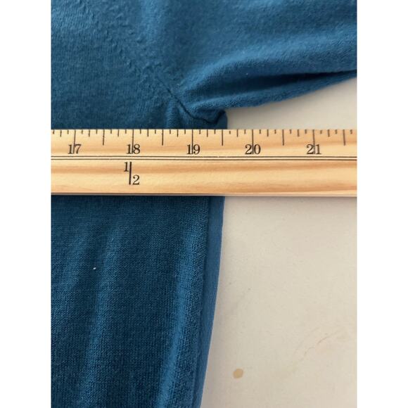 Saks Fifth Ave Tunic Silk Cashmere Blue SZL Top Lightweight Long Sleeve Classic - Picture 9 of 11